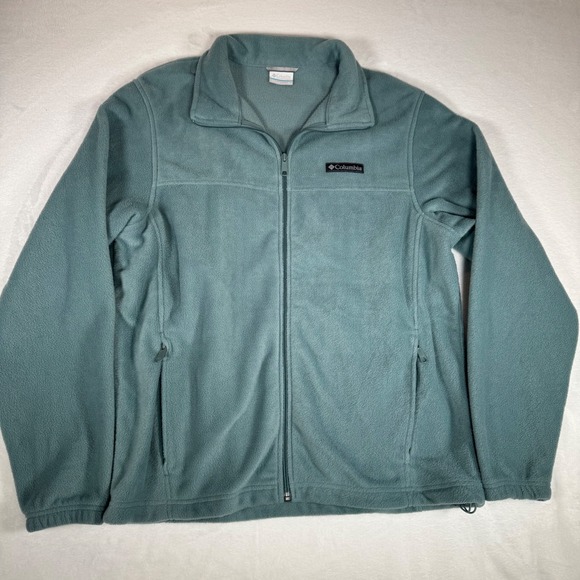 Columbia Fleece Jacket Full Zip Green Outdoors Activewear Womens Large - Picture 2 of 10